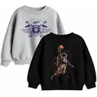 Minicult Cotton Printed Sweatshirts (Black, Pack of 2)