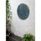 Teal Blue Color 3D Curls Design Wooden Wall Art