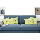 Cojín bordado Kantha con pájaros pintados a mano