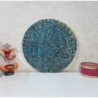 Teal Blue Color 3D Curls Design Wooden Wall Art
