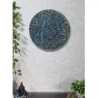 Teal Blue Color 3D Curls Design Wooden Wall Art