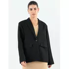 Blazer noir coupe oversize à revers crantés
