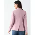 Blazer rose à simple boutonnage et revers crantés