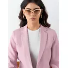 Blazer rose à simple boutonnage et revers crantés