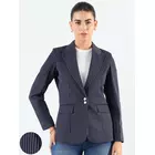 Marinblå-randig strukturerad kavaj med naggslag