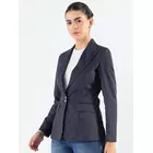 Marinblå-randig strukturerad kavaj med naggslag