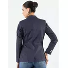 Marinblå-randig strukturerad kavaj med naggslag