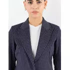 Marinblå-randig strukturerad kavaj med naggslag