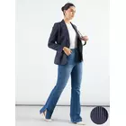 Marinblå-randig strukturerad kavaj med naggslag