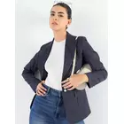 Marinblå-randig strukturerad kavaj med naggslag