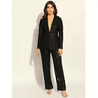 Black Sequined Single-Breasted Party Blazer with Trouser