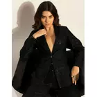 Black Sequined Single-Breasted Party Blazer with Trouser