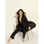 Black Sequined Single-Breasted Party Blazer with Trouser