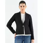 Black and white layerd structured blazer