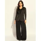Black Loose-fit elegant satin blazer set with bustier 