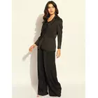 Black Loose-fit elegant satin blazer set with bustier 