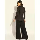 Black Loose-fit elegant satin blazer set with bustier 