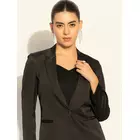 Black Loose-fit elegant satin blazer set with bustier 