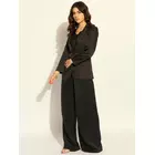 Black Loose-fit elegant satin blazer set with bustier 