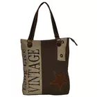 Canvas & Leather Star Vintage Tote Bag