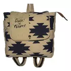 Hopofly Canvas & Leather Multicolour Jion Backpack Bag - 11x12.5x3 inch