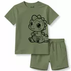 Minicult matchande bomullst-shirt och shorts med söta djurtryck (giraffkombination 2) (2-pack) (3-6 st)