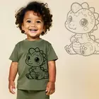 Minicult matchande bomullst-shirt och shorts med söta djurtryck (giraffkombination 2) (2-pack) (3-6 st)