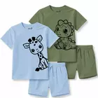 Minicult matchande bomullst-shirt och shorts med söta djurtryck (giraffkombination 2) (2-pack) (3-6 st)