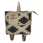 Hopofly Canvas & Leather Multicolour Jion Backpack Bag - 11x12.5x3 inch