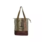 Damväska i kanvas och läder – flerfärgad, 13,5x14x4