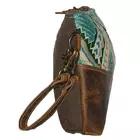 Hopofly Canvas & Leather Multicolour Pouch with Adjustable Strap