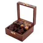 SHRIJICRAFTS Handcrafted Wooden Puzzle - Brown, 12.7 X 12.7 X 6.35 cm