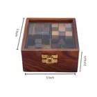 SHRIJICRAFTS Handcrafted Wooden Puzzle - Brown, 12.7 X 12.7 X 6.35 cm