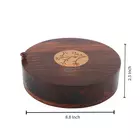 Sheesham Wood Floral Burnt Spice Box - 9 partitioner Masala Dabba
