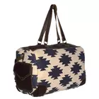 Hopofly Rug & Leather Overnight Duffle Bag - Multicolour, 12x19.5x9.5 inches
