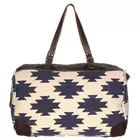 Hopofly Rug & Leather Overnight Duffle Bag - Multicolour, 12x19.5x9.5 inches