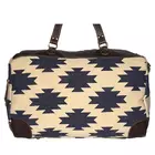 Hopofly Rug & Leather Overnight Duffle Bag - Multicolour, 12x19.5x9.5 inches
