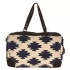 Hopofly Rug & Leather Overnight Duffle Bag - Multicolour, 12x19.5x9.5 inches
