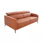 Clarissa Half Leather 3 Seater Sofa - Oyster Beige Chesterfield Style