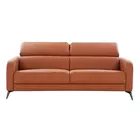 Clarissa Half Leather 3 Seater Sofa - Oyster Beige Chesterfield Style