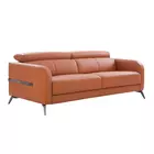 Clarissa Half Leather 3 Seater Sofa - Oyster Beige Chesterfield Style