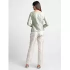 Conjunto de fiesta Power Sutra Dupioni de dos piezas - Blanco y verde