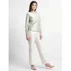 Conjunto de fiesta Power Sutra Dupioni de dos piezas - Blanco y verde