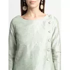 Conjunto de fiesta Power Sutra Dupioni de dos piezas - Blanco y verde