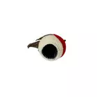 Robin Delight Wool Tree Topper Ornament - White/Gray/Red/Black