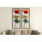Arte mural floral de metal pintado a mano de Oriflame (84 x 30 cm)