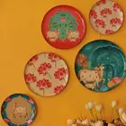 Dwarka Pichwai Hand-Painted Iron Wall Plates Set of 5