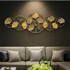 Arte de pared de metal con Ginkgo Divino - 45 x 15 pulgadas - Pintado a mano