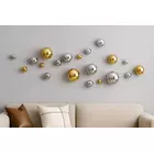 Arte de pared de metal Divine Sphera - Esferas doradas y plateadas
