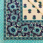 CORAL SLUB Opalblå blommig bomullsduk (1,5 x 2,25 m)